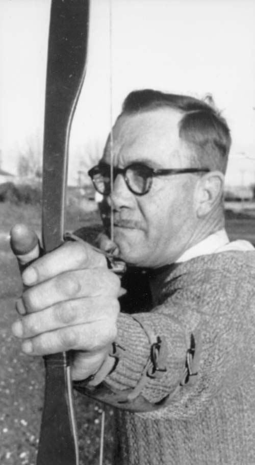 William John (Jim) Burton takes aim, 1959