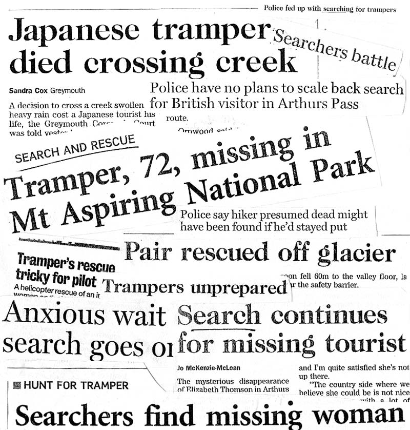 Newspaper headlines about rescue operations 