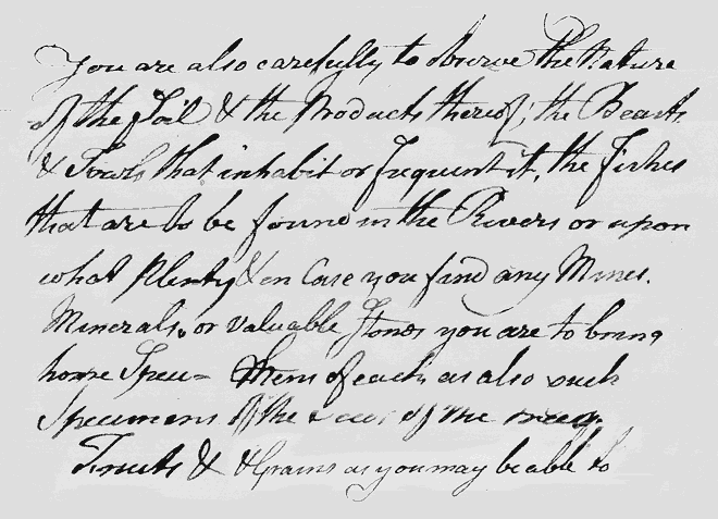 Extract from James Cook’s instructions 