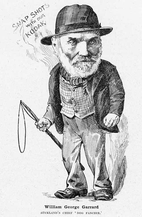 A cartoon of William George Garrard published in the New Zealand Observer, 14 July 1894
