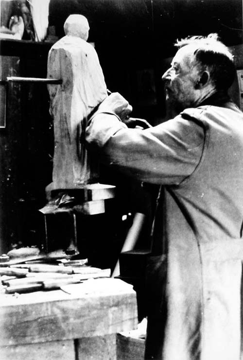 Frederick George Gurnsey in his studio, 1952