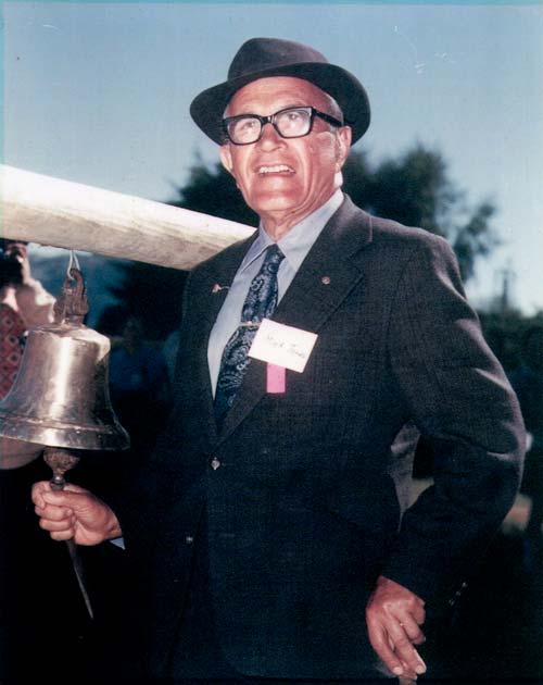 Michael Rotohiko Jones ringing the bell at Ōngarue primary school in 1977