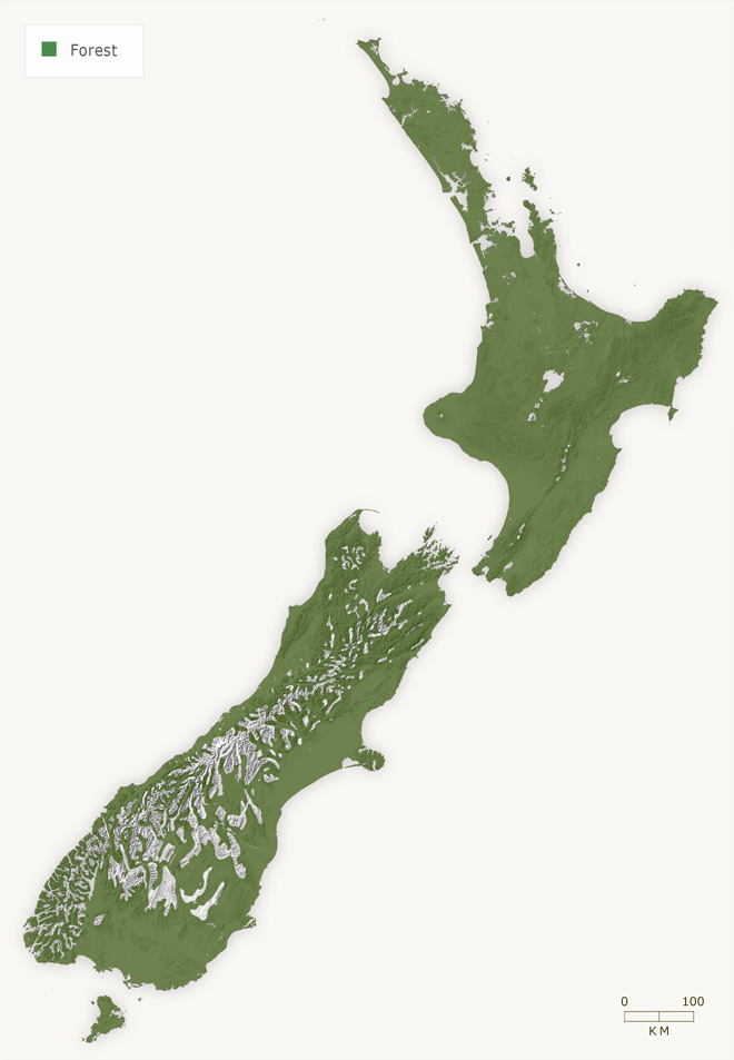 Pre-Māori vegetation cover 