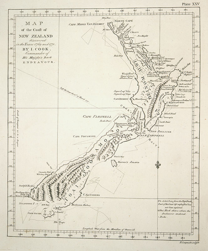 Cook’s map of New Zealand