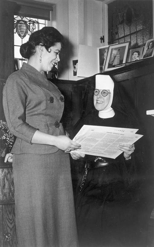 Mary Leo Niccol (right) with Mina Foley, 1950s