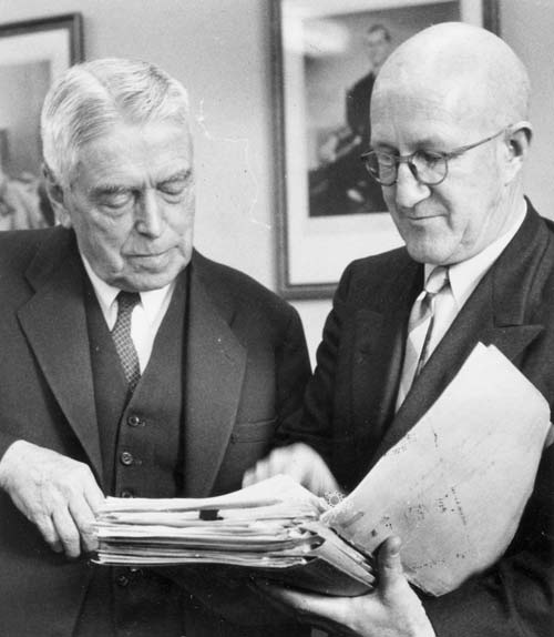 Arnold Henry Nordmeyer (right) with Walter Nash