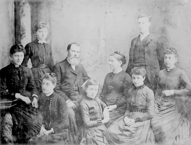 John Benjamin Russell and family, around July 1888.