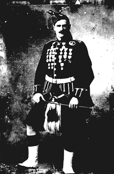 Arthur Skinner dressed to compete in the Caledonian games