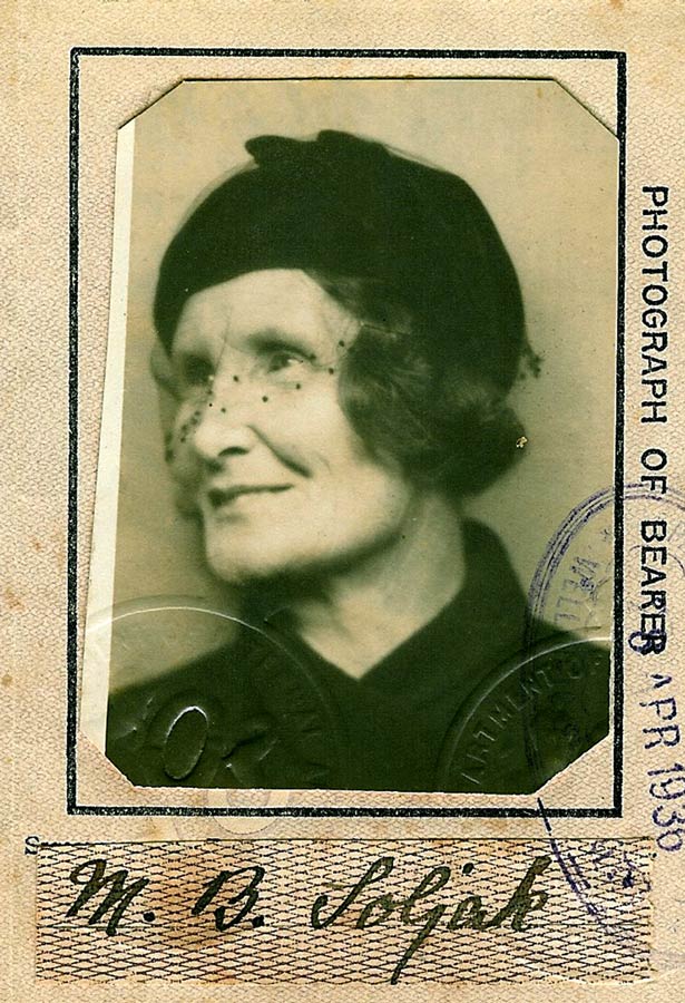 Miriam Soljak, photographed for her 1930s passport