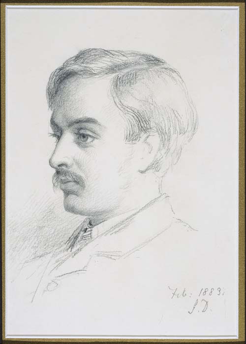 Pencil portrait by an unknown artist of Algernon Thomas, February 1883