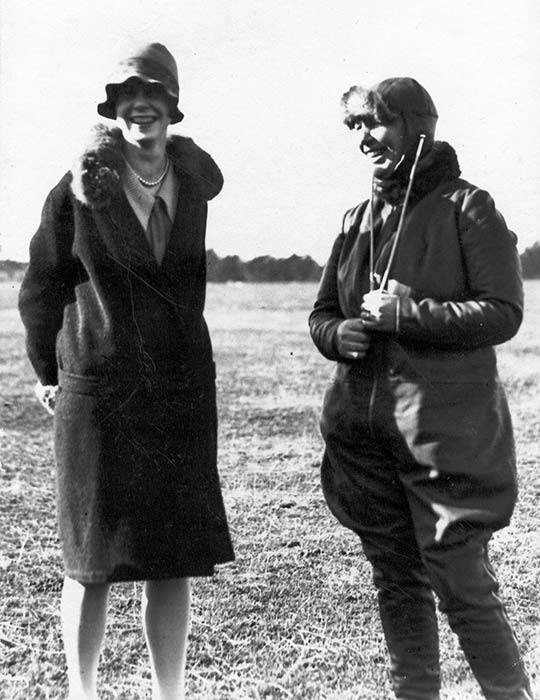 Jane Winstone with another woman pilot