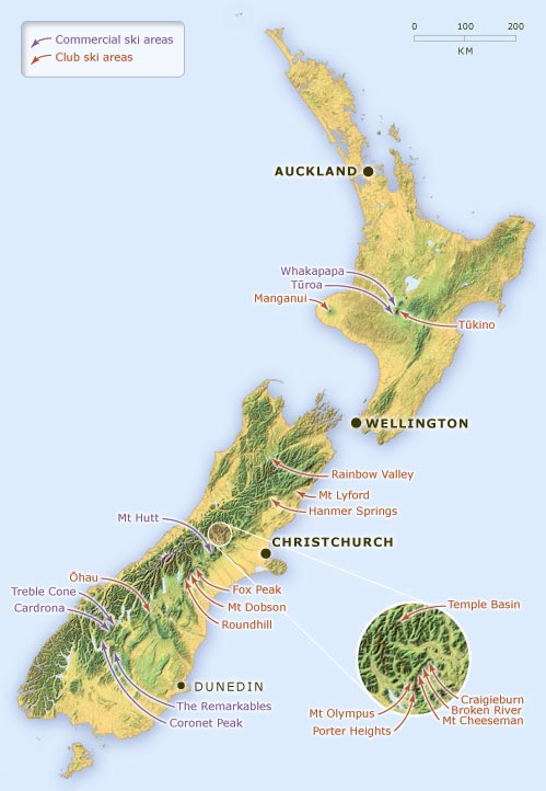 New Zealand ski areas