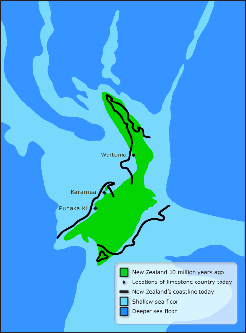 New Zealand 10 million years ago