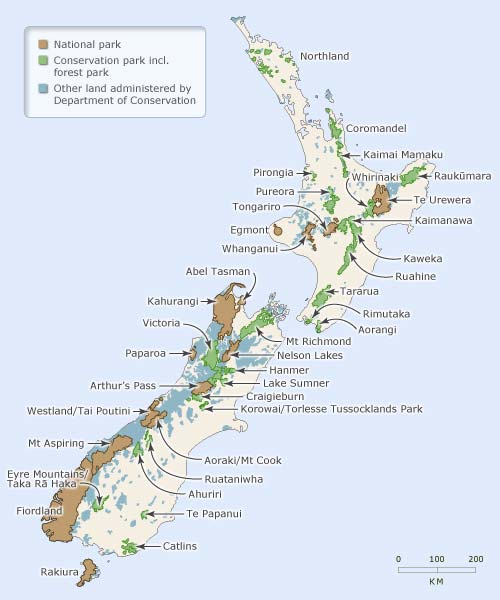 Land administered by the Department of Conservation, 2007