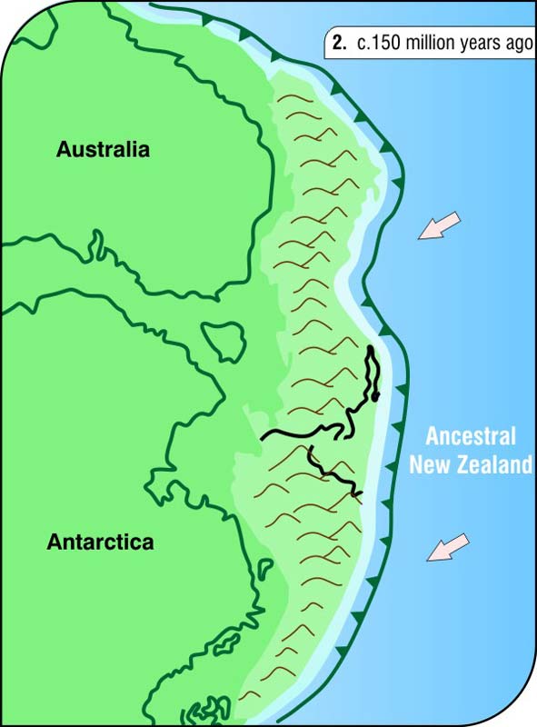 New Zealand region 150 million years ago