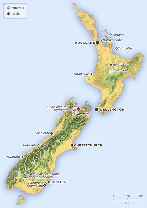 New Zealand-named rocks and minerals