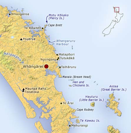 Map of Whangārei area