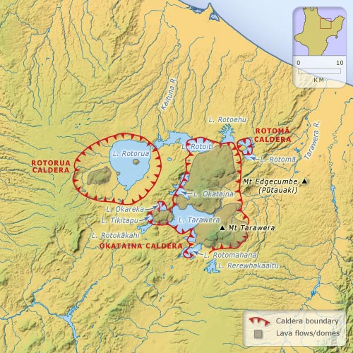 Okataina caldera and its neighbours