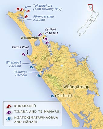 Landing places of the northern canoes
