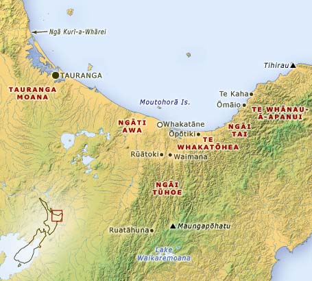 Map of Mataatua area 