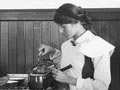 Schoolgirls learn cookery