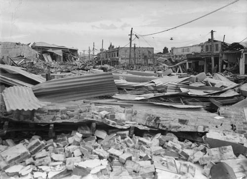 Earthquake destruction in Hastings, 1931