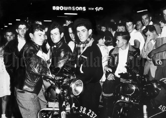 Milk-bar cowboys, Auckland, 1950s