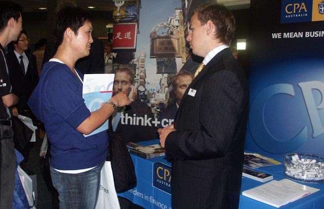 Accountancy students at Careers Expo