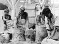 Making plaster board by hand, 1927