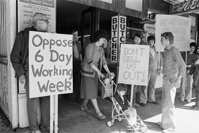 Protest against the six-day week