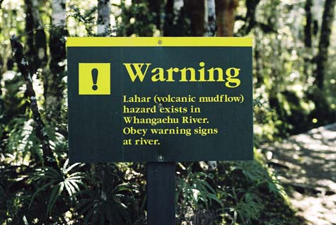 Lahar warning sign 