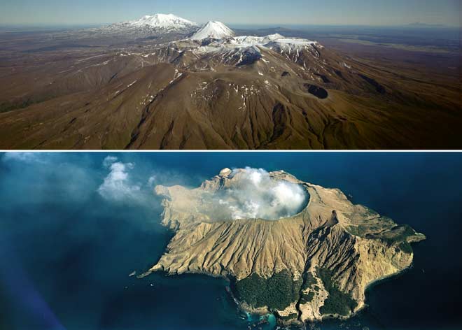 Onshore and offshore volcanoes