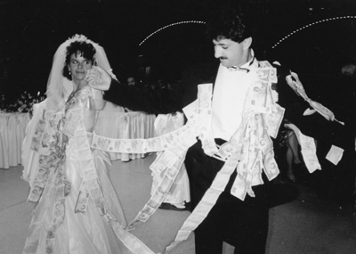Maria and Christodoulos Toulis dance at their wedding, 1991
    