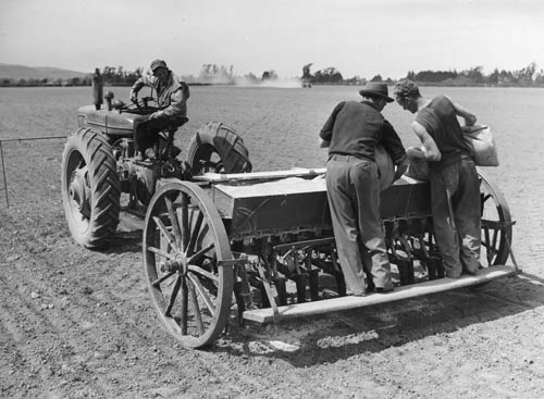 Loading a seed drill