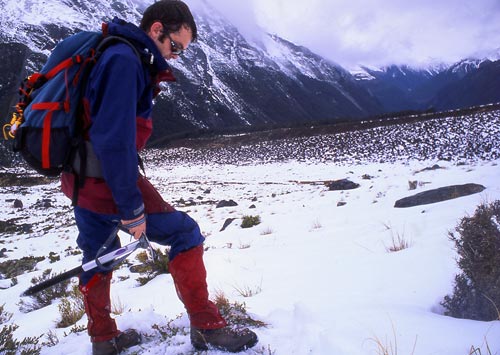 A climber in the Huxley Valley, 2001 