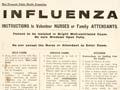 Influenza instructions to nurses