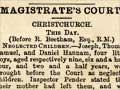 A newspaper clipping headed ‘Magistrates Court’.