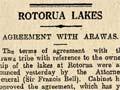 Rotorua lakes agreements, 1922