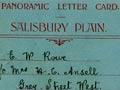 Panoramic letter card of Salisbury Plain