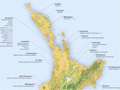 Location of polytechnics in New Zealand, 2011