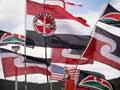 Māori flags at Waitangi Day, 2008