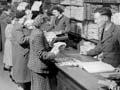 Drapery at the co-operative store, Rūnanga, 1940s
