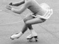 Champion figure skater Valerie White, 1955 