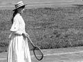 Girls playing tennis, 1889