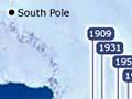 Changing position of the magnetic south pole