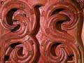 Kupe carving and tukutuku panel