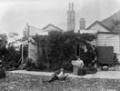 Photograph of William and Frances Hodgkins seated outdoors