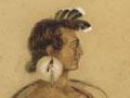 Profile watercolour portrait of Te Rangihaeata