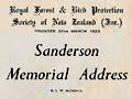 Sanderson memorial address