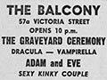 Balcony advertisement, c. 1975